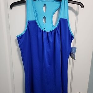 Blue Sleeveless Women's Top With Sports Bra NWT